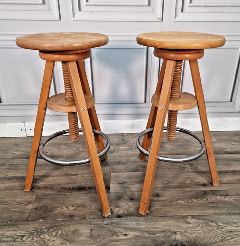 Vintage verstellbare barhocker - verstellbare,